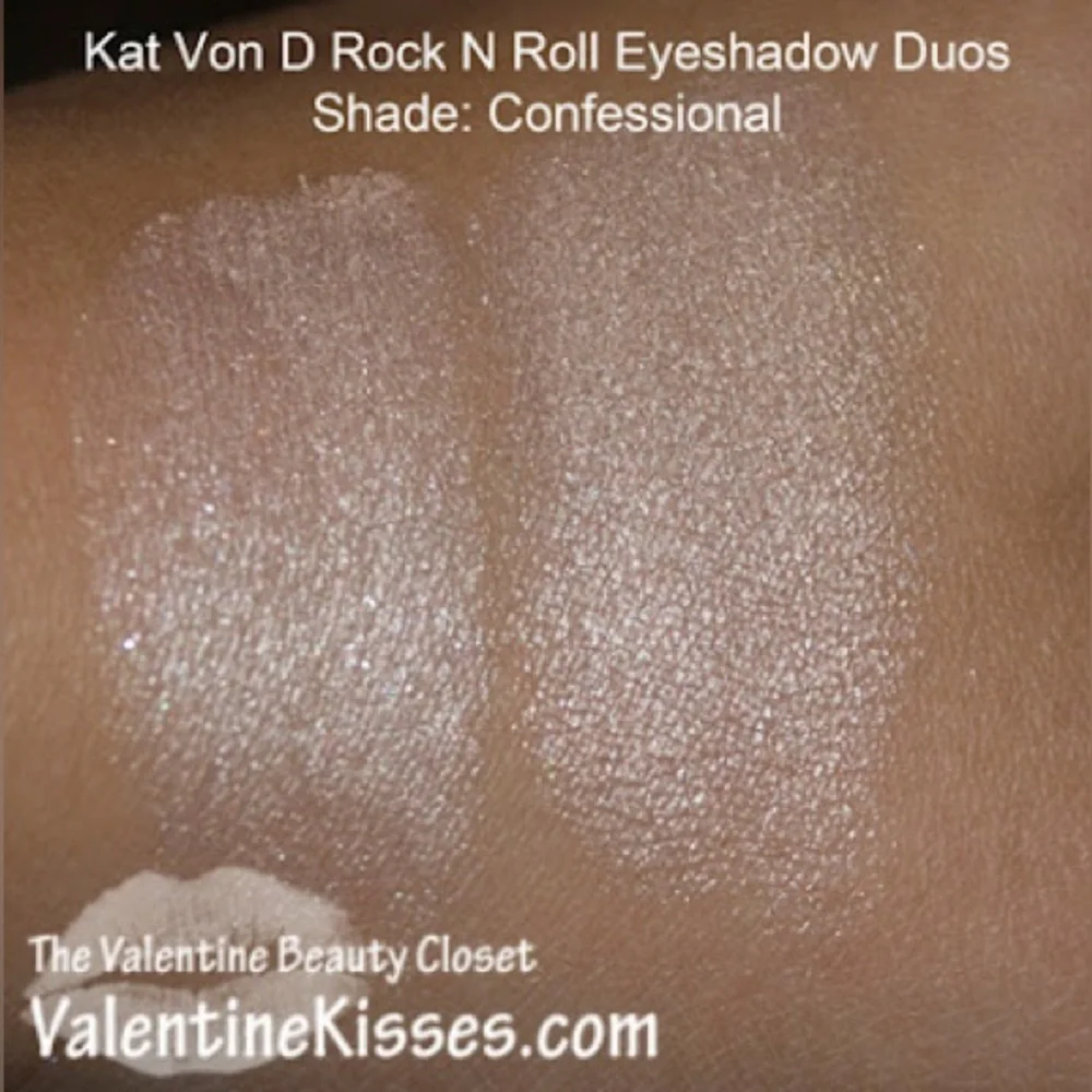 Kat Von D Rock n Roll Eyeshadow Duos Confessional Glitter Champagne Gold NIB